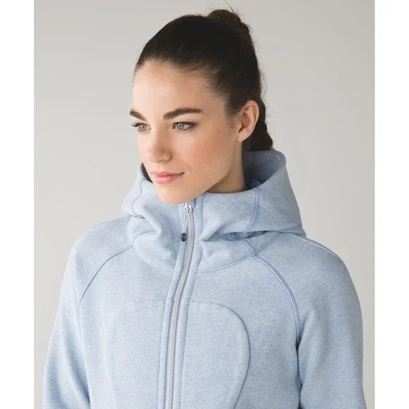 Sold Lululemon Scuba Hoodie Women’s Size 6 In Heathered Lullaby/baby Blue - Picture 3 of 13
